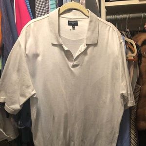 Men’s light gray Burberry golf shirt